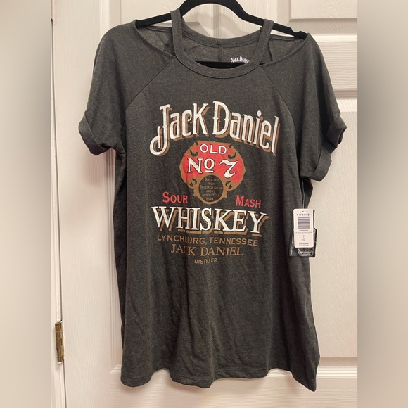 torrid Tops - NWT Torrid Jack Daniel Top size large Cold shoulder cut (bin 1, 54)